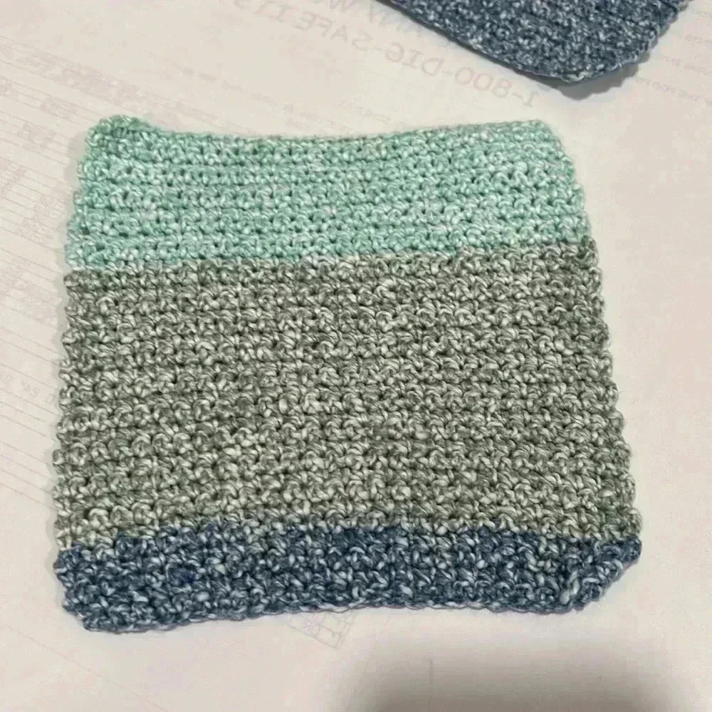 Hand Crocheted Washcloth/Dishcloth - Set of 3
